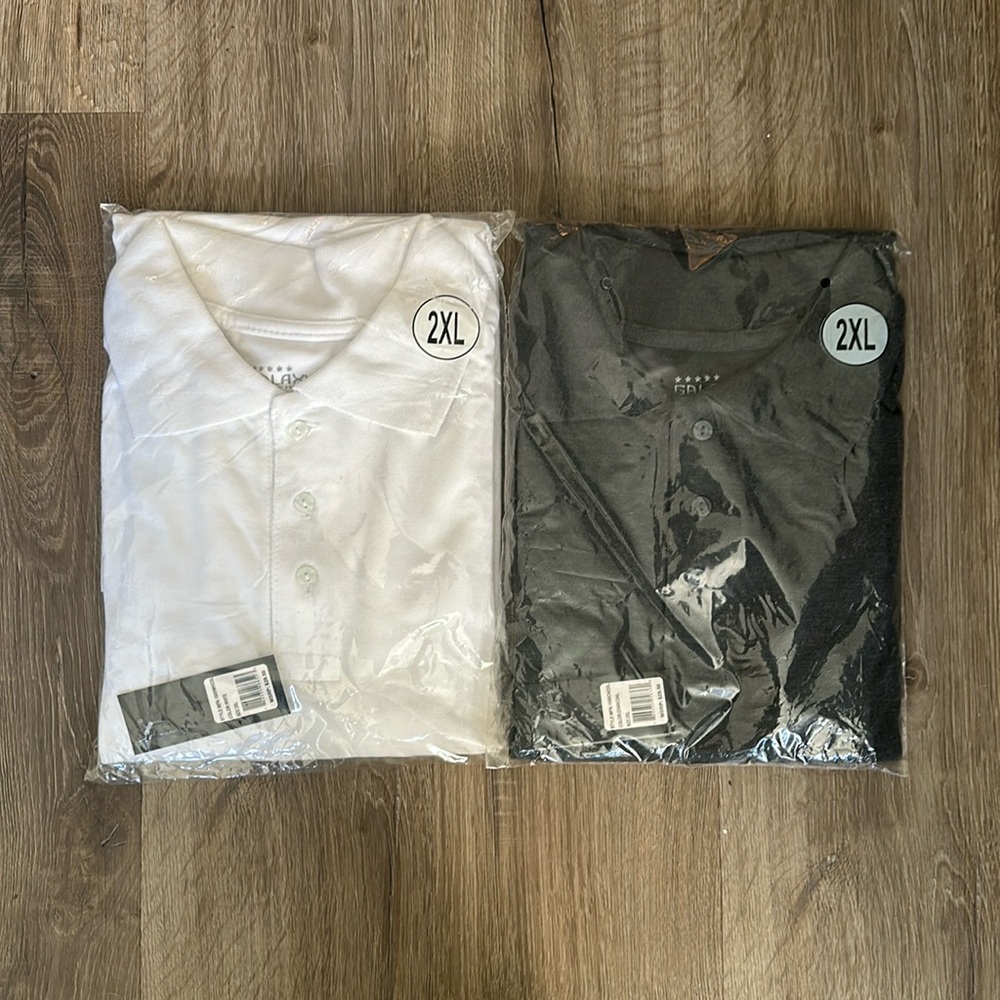 BOGO Galaxy Standard Polo Shirt Bundle - 2XL (White & Charcoal)